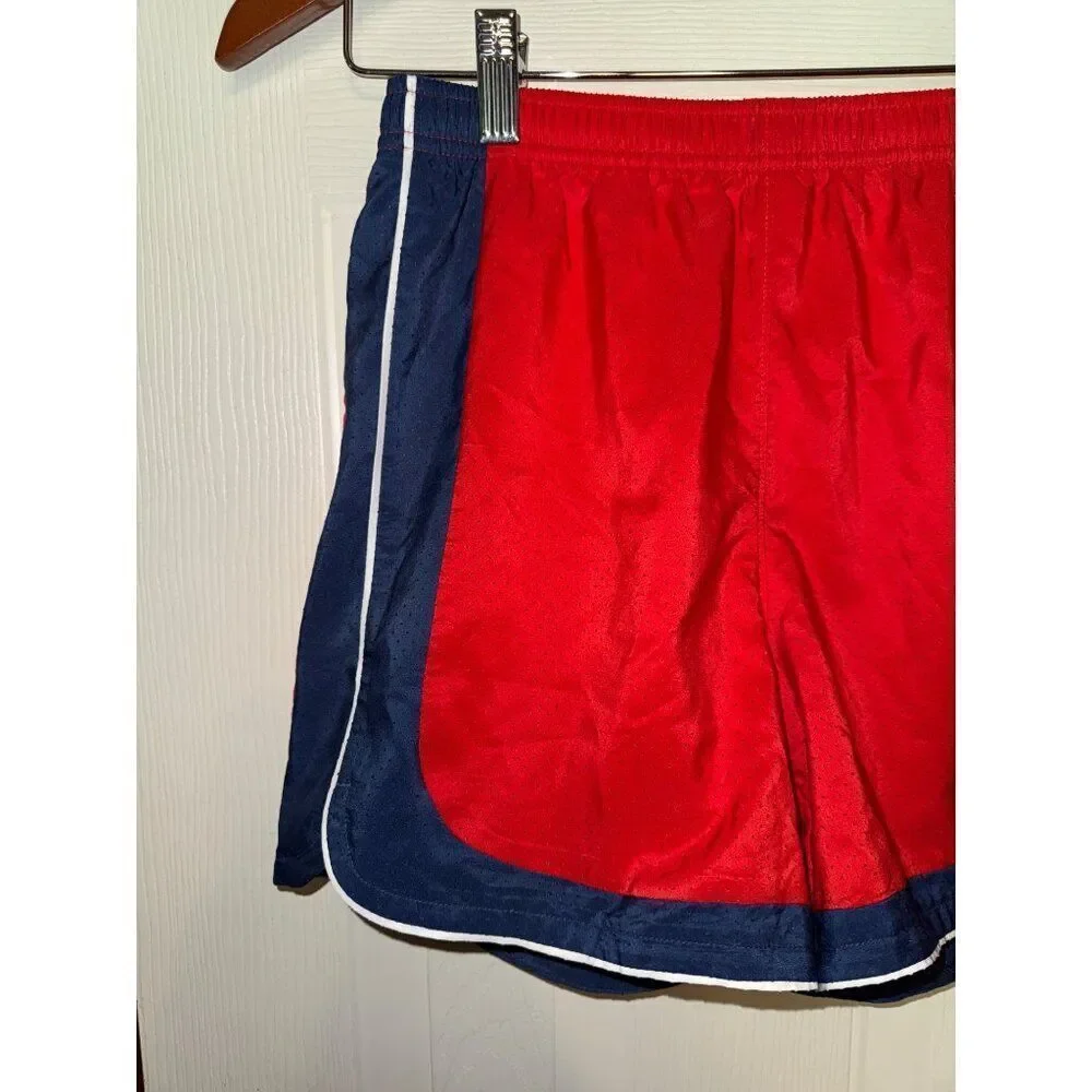 NWT Adidas Girls  Vivid Red & Navy Blue Woven Shorts‎ Size XL